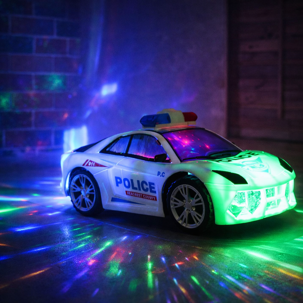 FlashCop interaktív rendőrautó – LED fényes, szirénás játék autó gyerekeknek, 18×9×7 cm (BBJ) 6