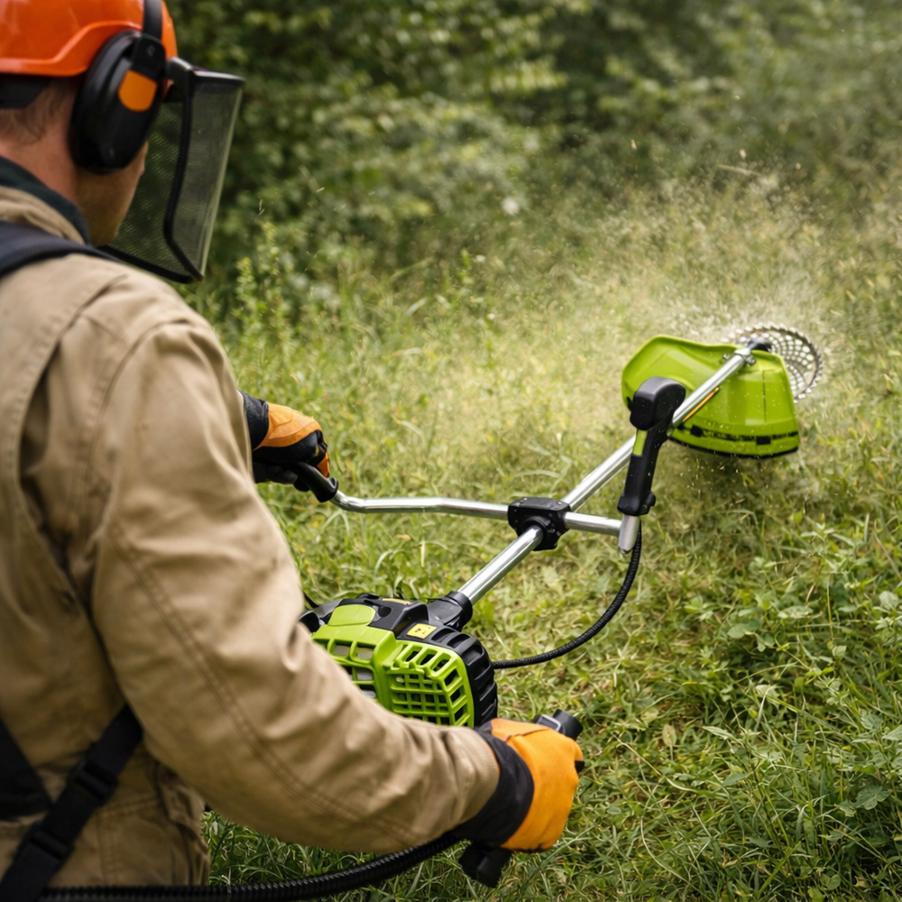 Flinke FK-9600 benzines fűkasza és bozótvágó 5,8 LE 65cc – professzionális damilos és késes kasza (FX) 2