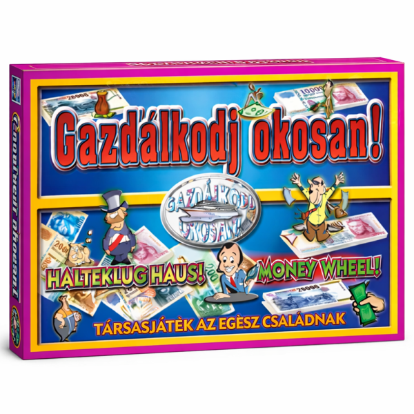 Gazdálkodj okosan retro társasjáték – klasszikus magyar családi társasjáték gyerekeknek és felnőtteknek, 35×25×4 cm 5