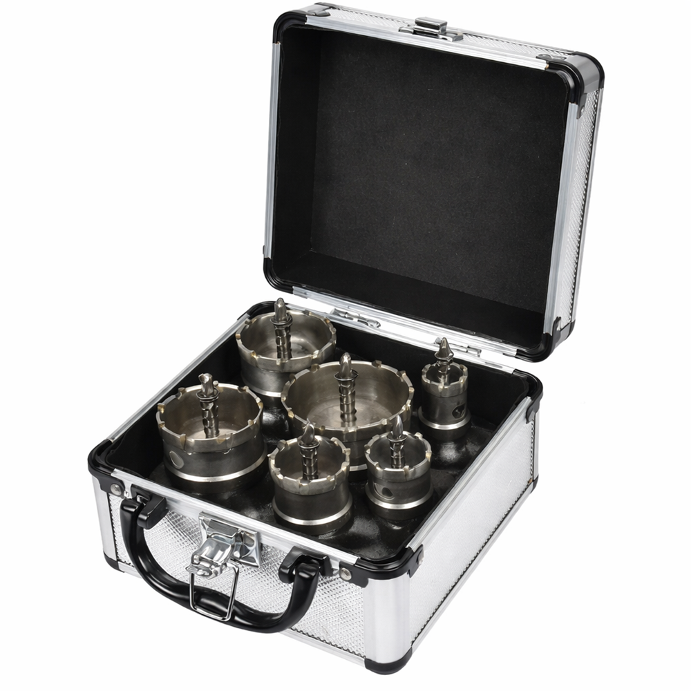 HA-0060 körkivágó fűrész készlet 22–65 mm – 6 db-os lyukfűrész szett fához és gipszkartonhoz (BBD) 1