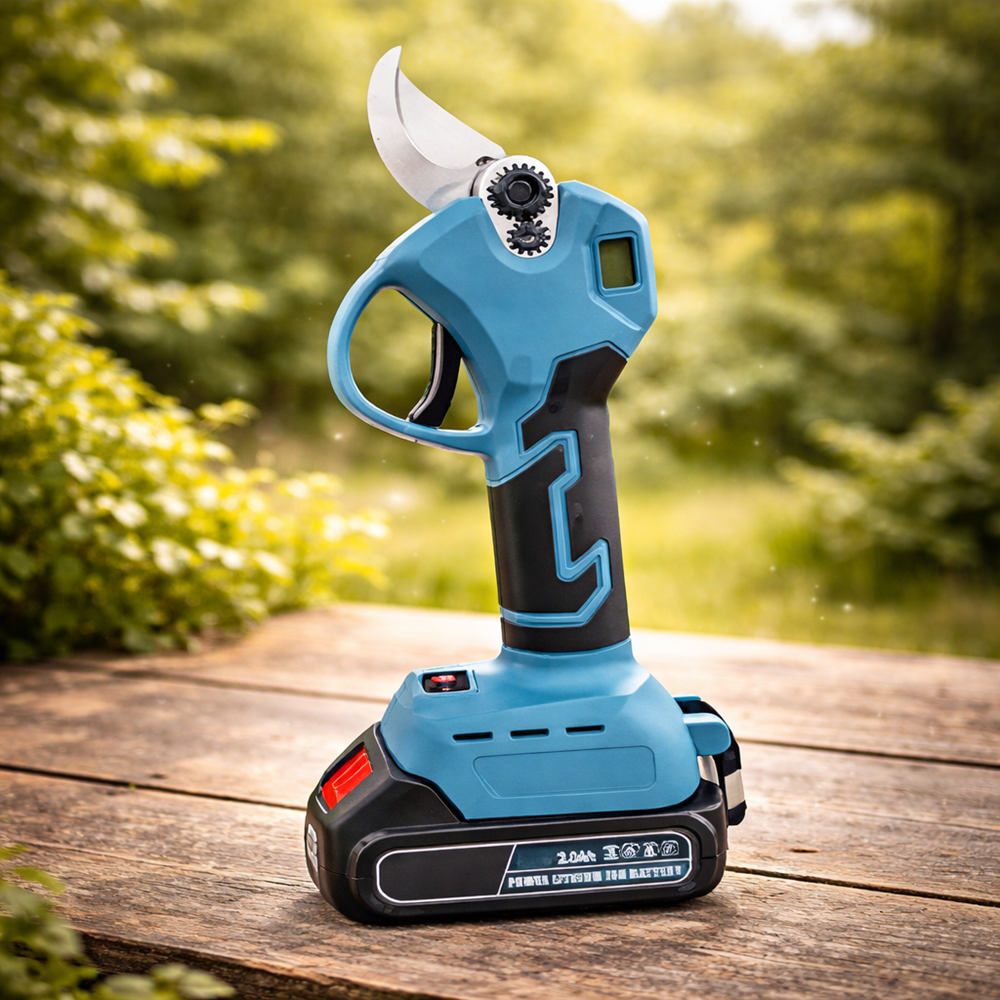 HAYAMI HA-1040 akkumulátoros ágvágó metszőolló – elektromos kerti metszőolló 2 akkumulátorral és hordtáskával, kék (FX) 4