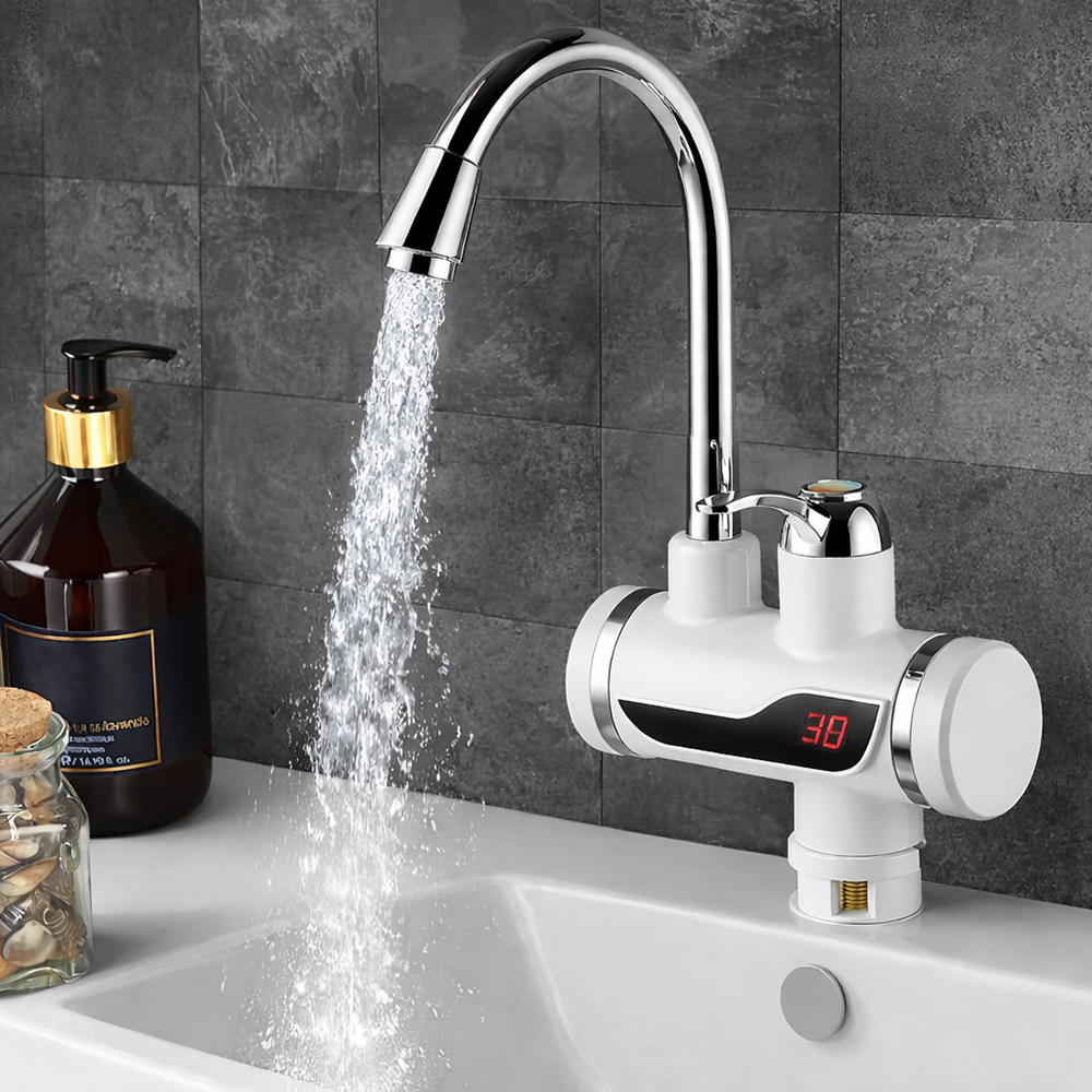 Hayami KL25-100 azonnali elektromos vízmelegítős csaptelep – instant átfolyós vízmelegítő csap konyhába és fürdőszobába (BBV) 2