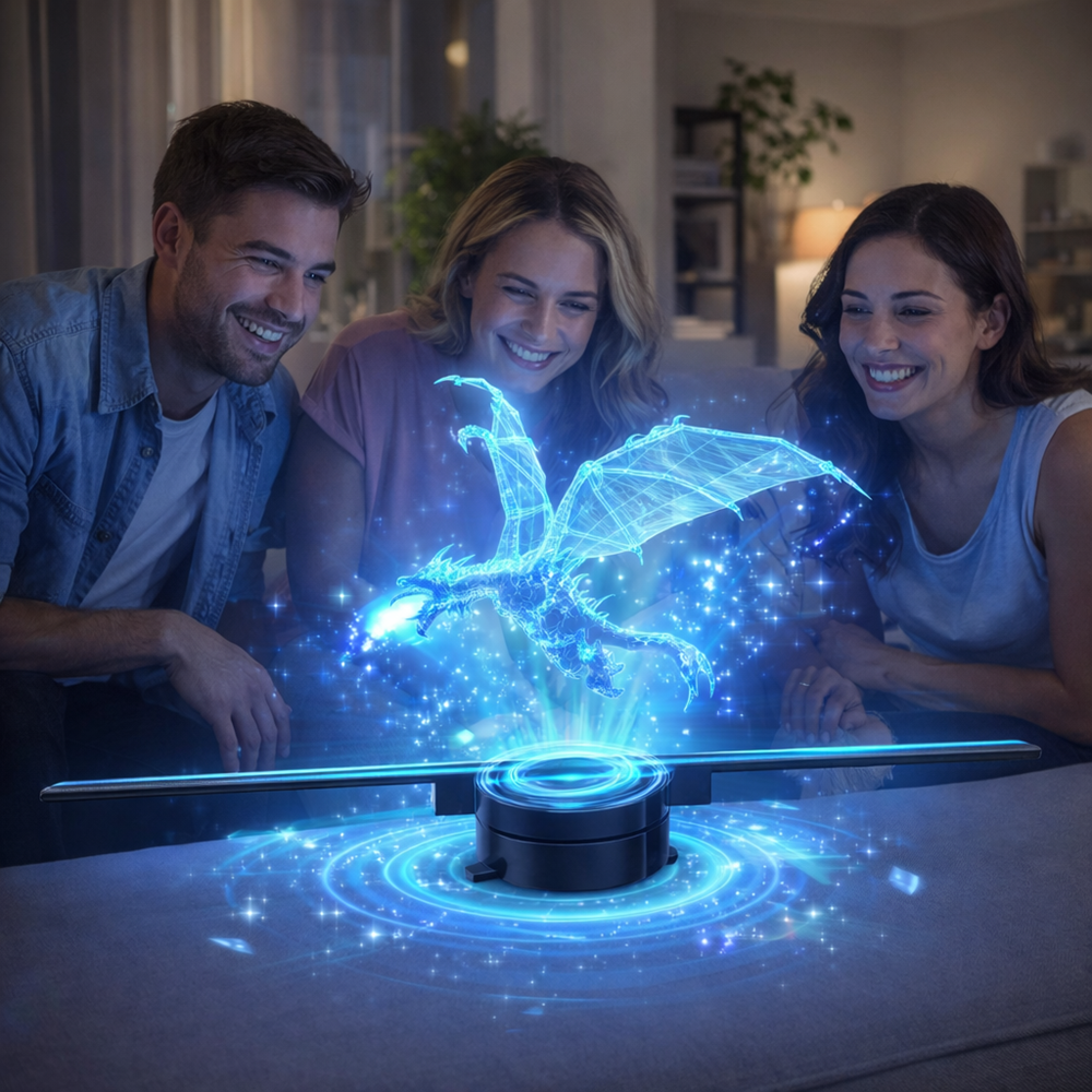 Holografikus 3D LED ventilátor kijelző 42 cm – HD hologram kivetítő telefonos applikációval és távirányítóval (BBD) 2