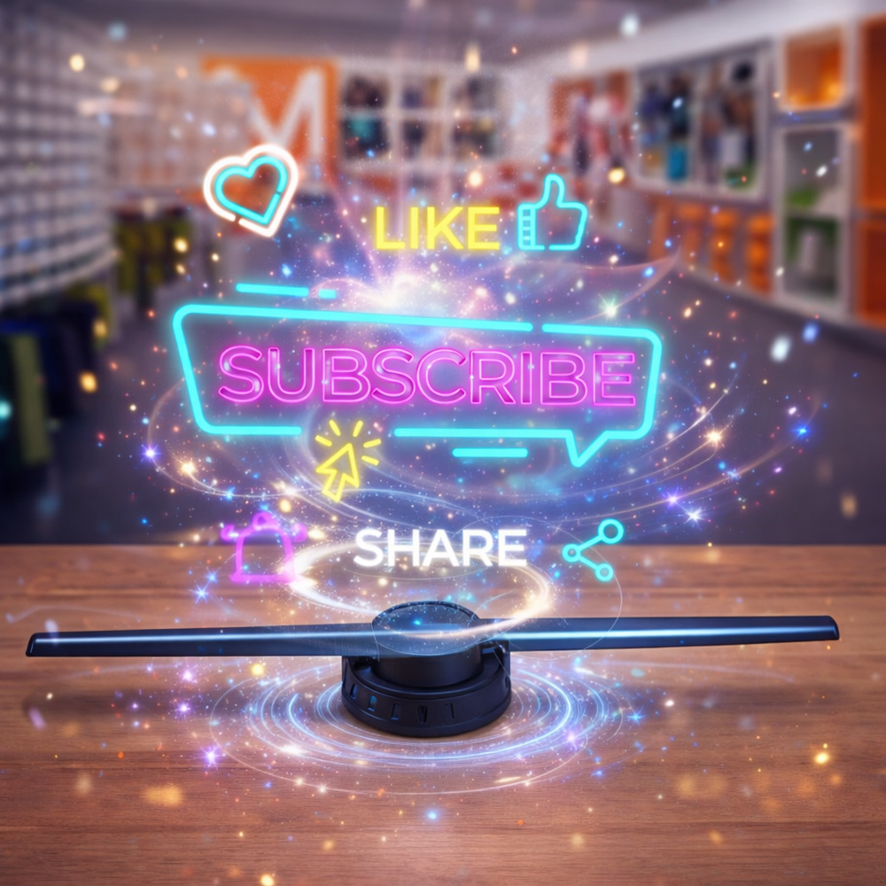 Holografikus 3D LED ventilátor kijelző 42 cm – HD hologram kivetítő telefonos applikációval és távirányítóval (BBD) 5