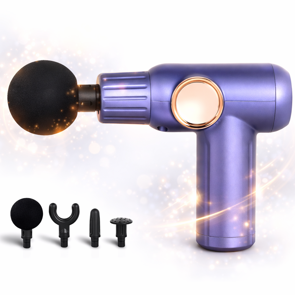 JY-511 LCD kijelzős masszázs pisztoly – izomlazító masszírozó készülék cserélhető fejekkel izomregeneráláshoz 5