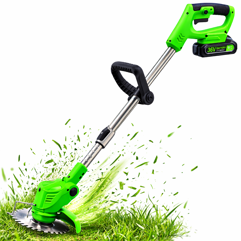 KIYOSHI 48V akkumulátoros szegélynyíró és fűkasza teleszkópos nyéllel – vezeték nélküli elektromos fűszegélyvágó kertbe (BBV) 1