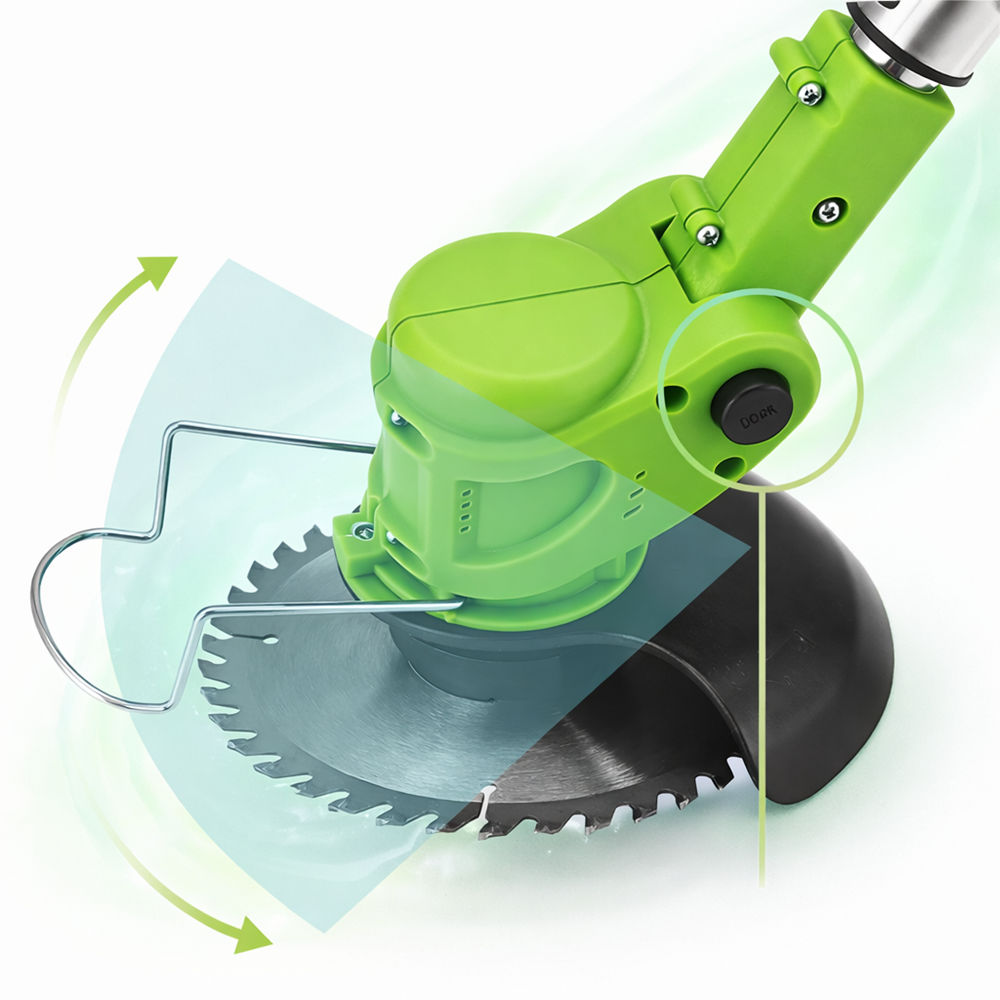 KIYOSHI 48V akkumulátoros szegélynyíró és fűkasza teleszkópos nyéllel – vezeték nélküli elektromos fűszegélyvágó kertbe (BBV) 5