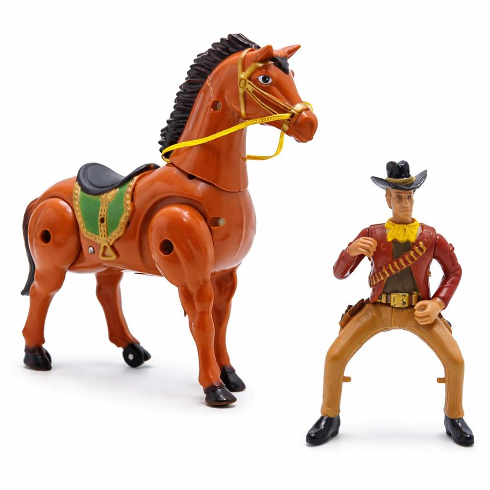 Kevin a Cowboy western lovas akciófigura – lovon ülő cowboy játék gyerekeknek 18×16×6 cm (BBJ) 5