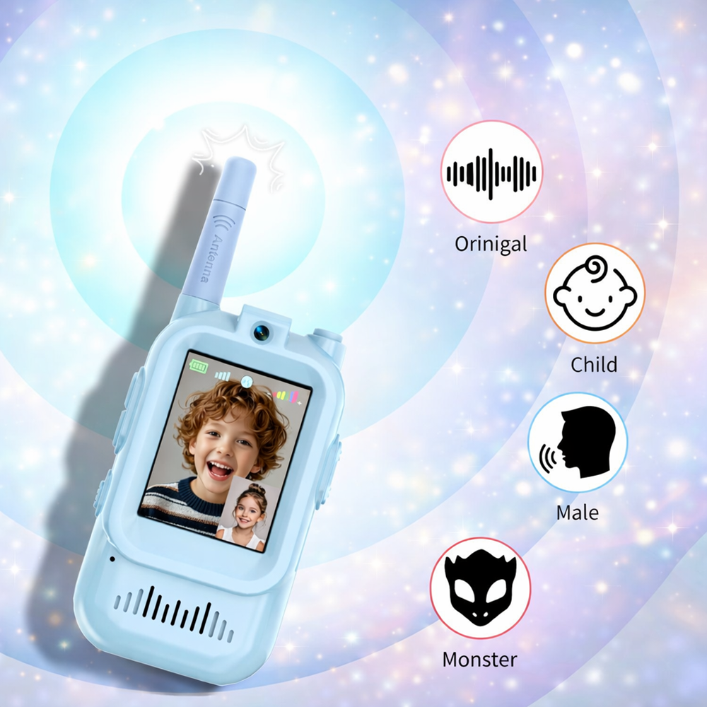 KidConnect videós walkie-talkie gyerekeknek – 2 db-os gyermek adóvevő szett kamerával és kijelzővel 4