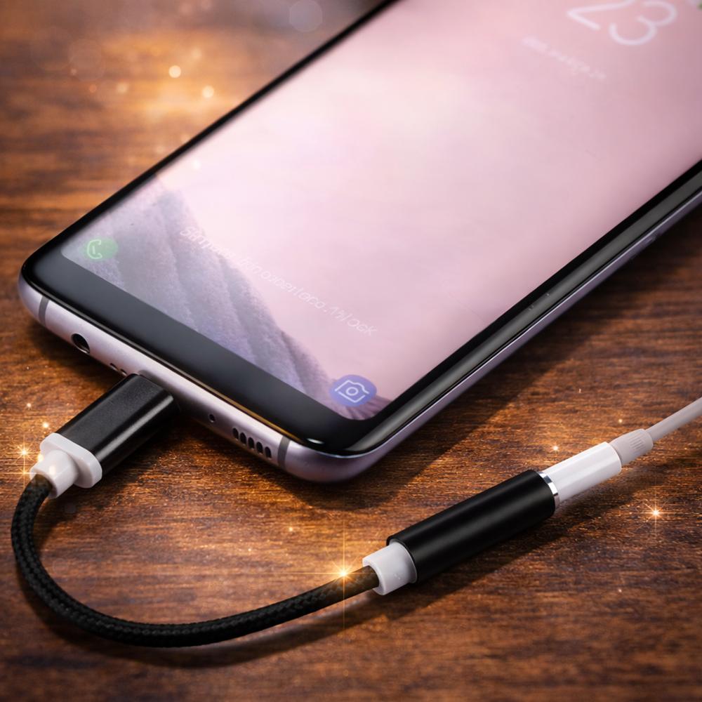 Kouvolsen USB-C – 3,5 mm jack adapter – audio átalakító fejhallgatóhoz, fekete 2