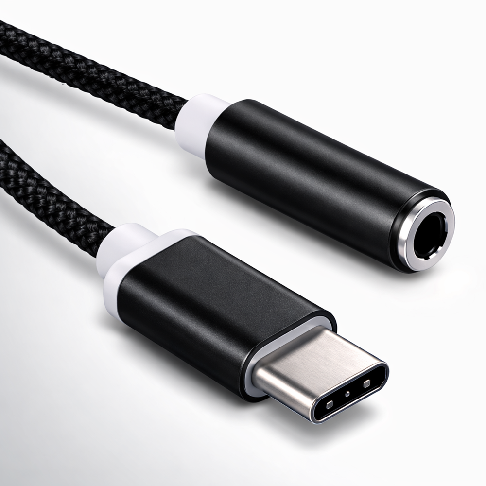 Kouvolsen USB-C – 3,5 mm jack adapter – audio átalakító fejhallgatóhoz, fekete 4