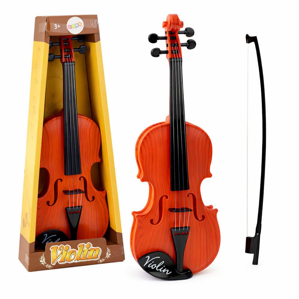 LittleMaestro gyerek játék hegedű vonóval – 4 húros klasszikus játék hangszer gyerekeknek 42 cm (BBJ) 5