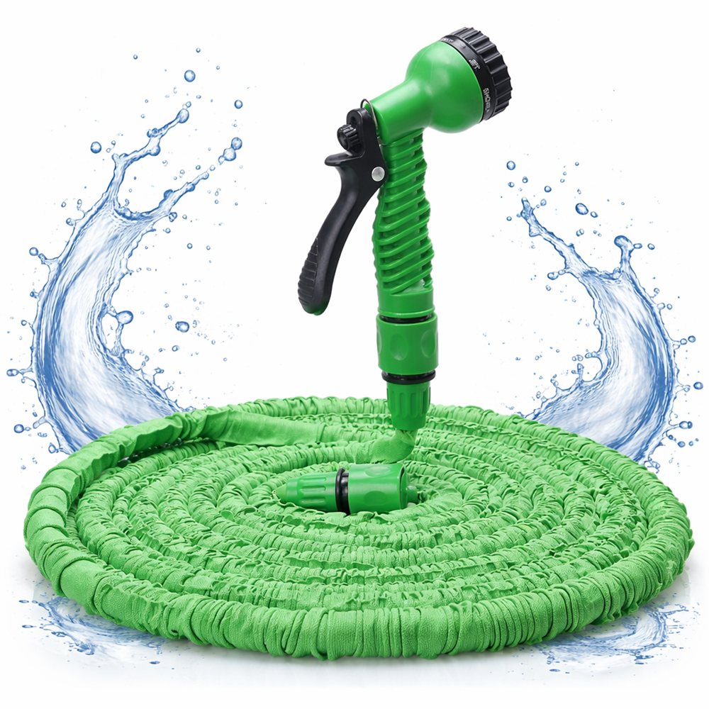 MAGIC HOSE KL25-114 kihúzható locsolótömlő 30 m – rugalmas kerti slag szórófejjel, csavarodásmentes öntözőtömlő (BBV) 1