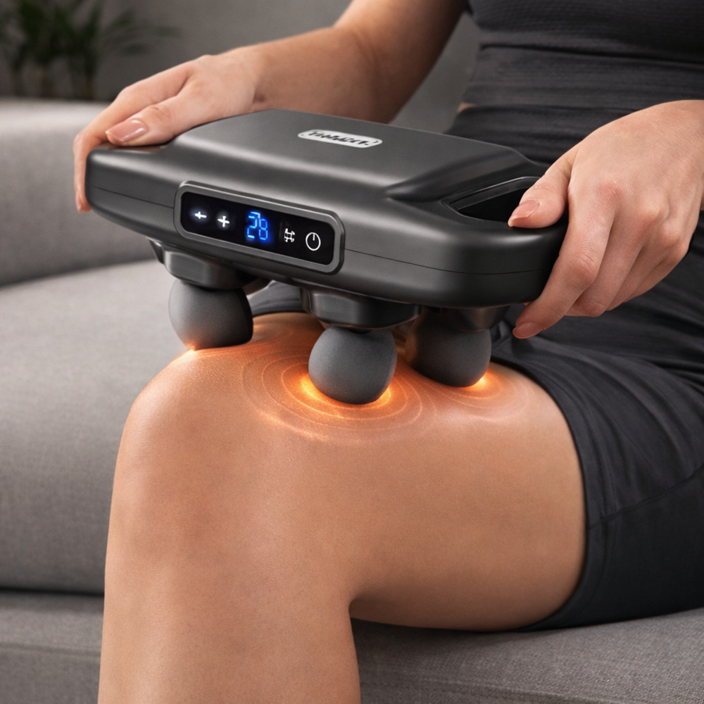 MDHL MD-8078 vibrációs masszírozó készülék – elektromos izommasszírozó 4 cserélhető fejjel izomlazításhoz 2
