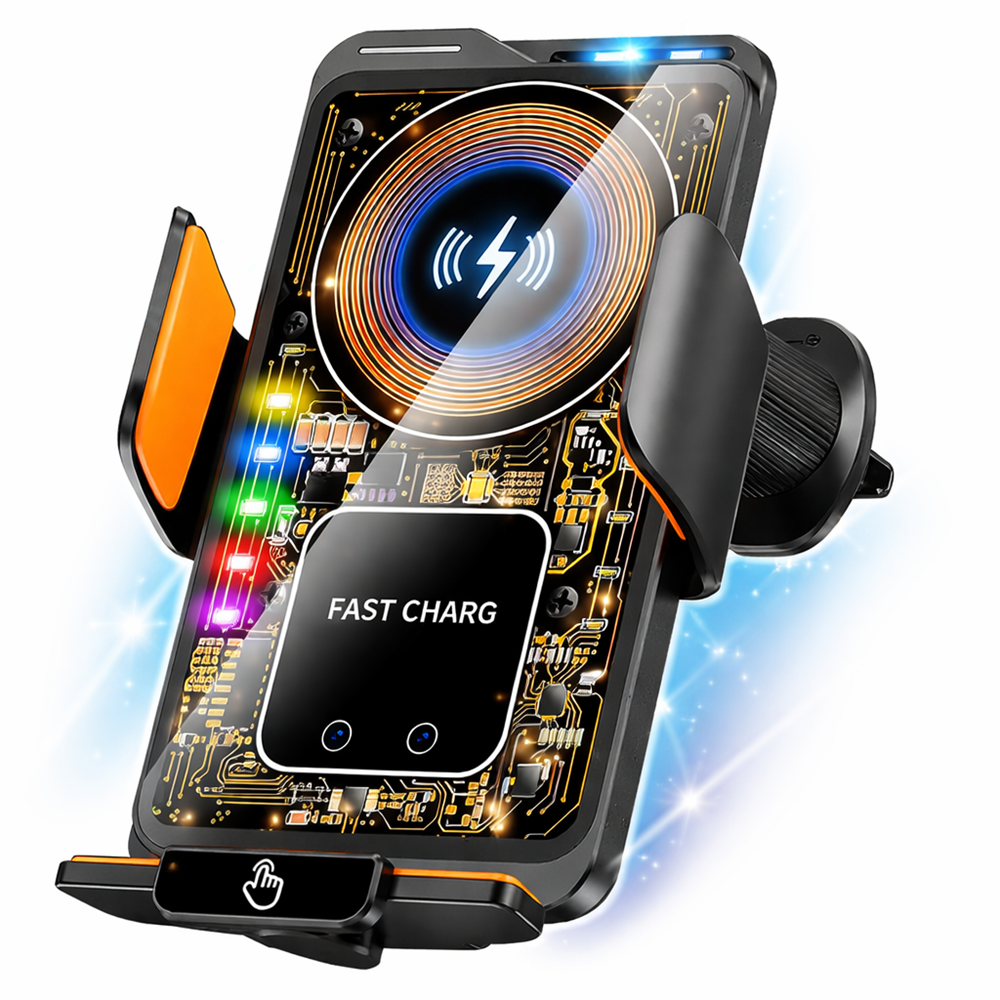 MagCharge Pro mágneses autós telefontartó gyorstöltéssel – vezeték nélküli töltő és univerzális mobil tartó adapterekkel (BBD) 1