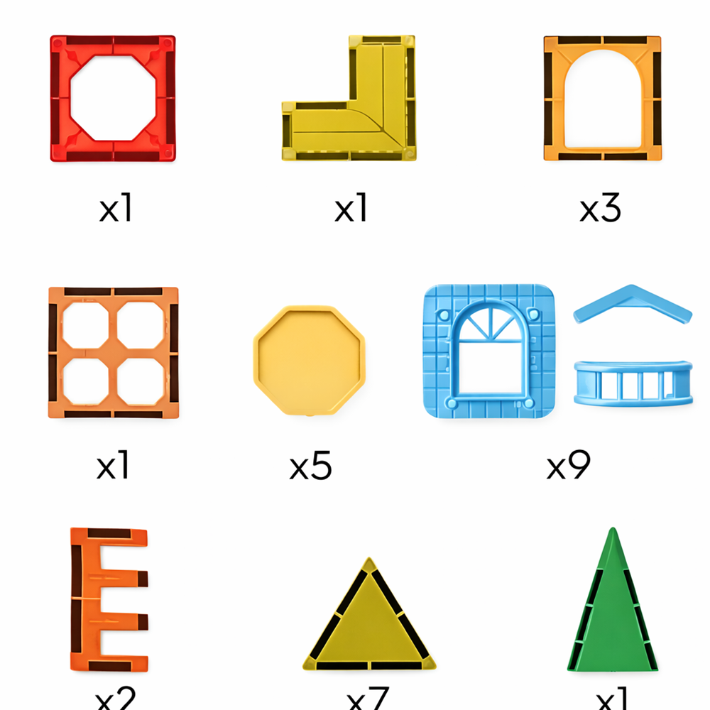 Mágneses építőkészlet gyerekeknek – 120 darabos kreatív építőjáték M012 (BBJ) 2