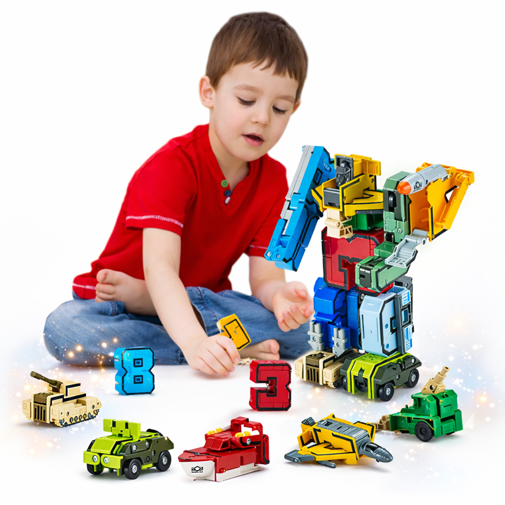 NumberBots átalakítható számrobot készlet – számokból összeépíthető transformer játék gyerekeknek (BBJ) 1