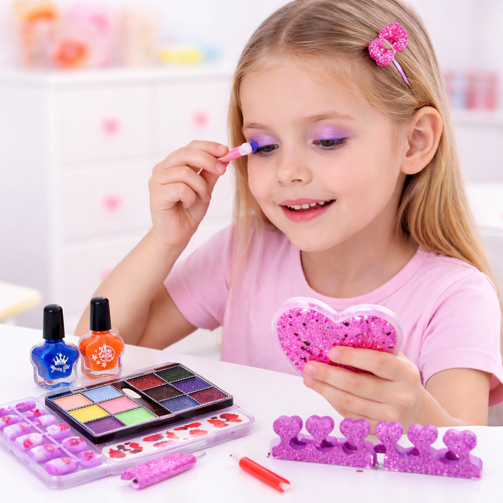 Pretty Girl gyerek smink szett – kozmetikai szépség készlet kislányoknak, játék smink (BBJ) 2