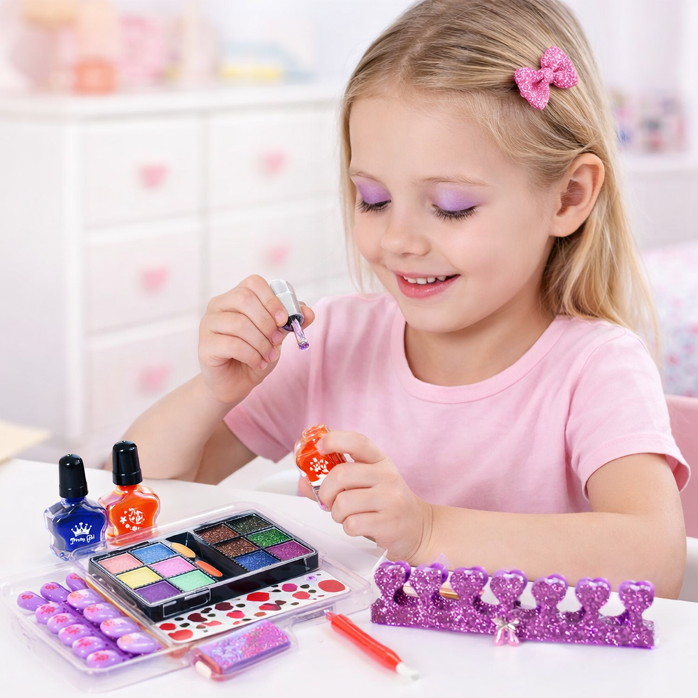 Pretty Girl gyerek smink szett – kozmetikai szépség készlet kislányoknak, játék smink (BBJ) 3