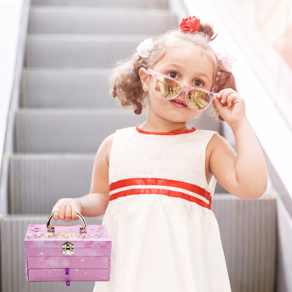 PrincessGlow Beauty Studio gyerek sminkkészlet – többfiókos kozmetikai sminkdoboz tükörrel kislányoknak (BBJ) 3