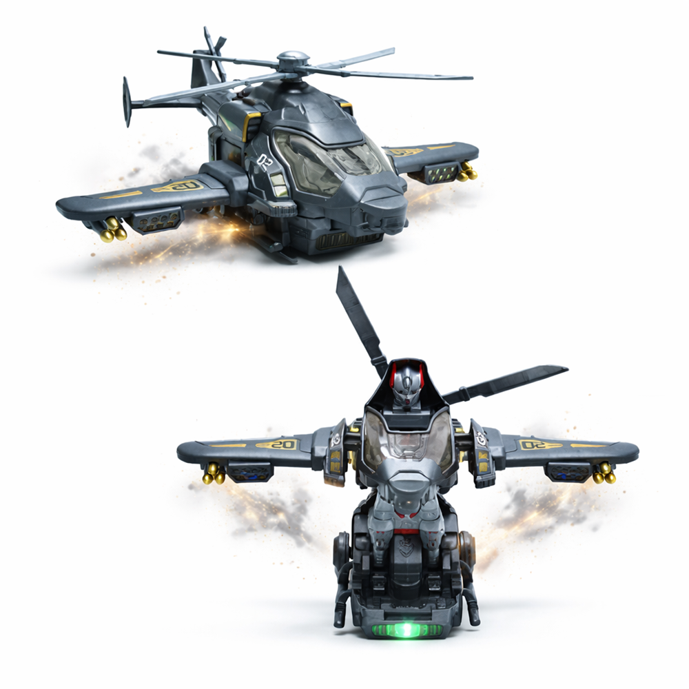 RoboChopper transformer helikopter – átalakuló robot játék LED fénnyel és hanggal (BBJ) 1