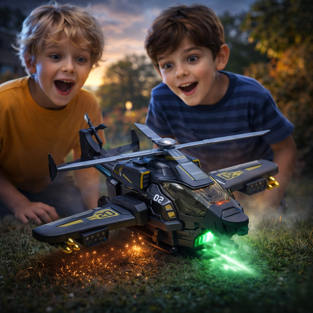 RoboChopper transformer helikopter – átalakuló robot játék LED fénnyel és hanggal (BBJ) 3