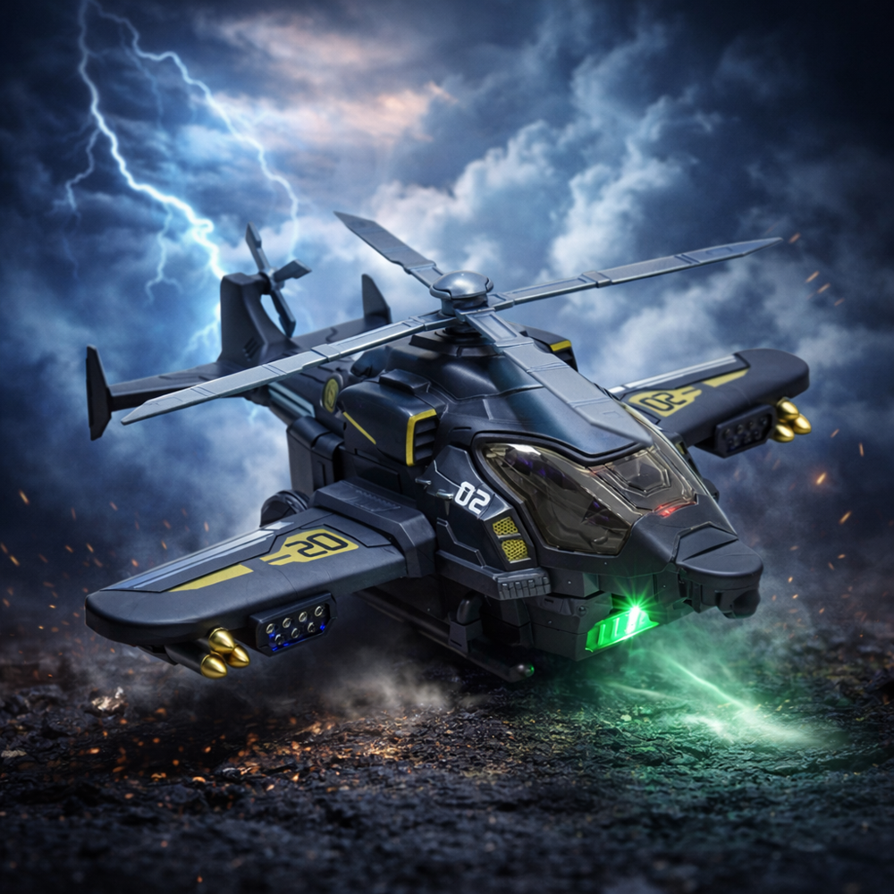 RoboChopper transformer helikopter – átalakuló robot játék LED fénnyel és hanggal (BBJ) 5