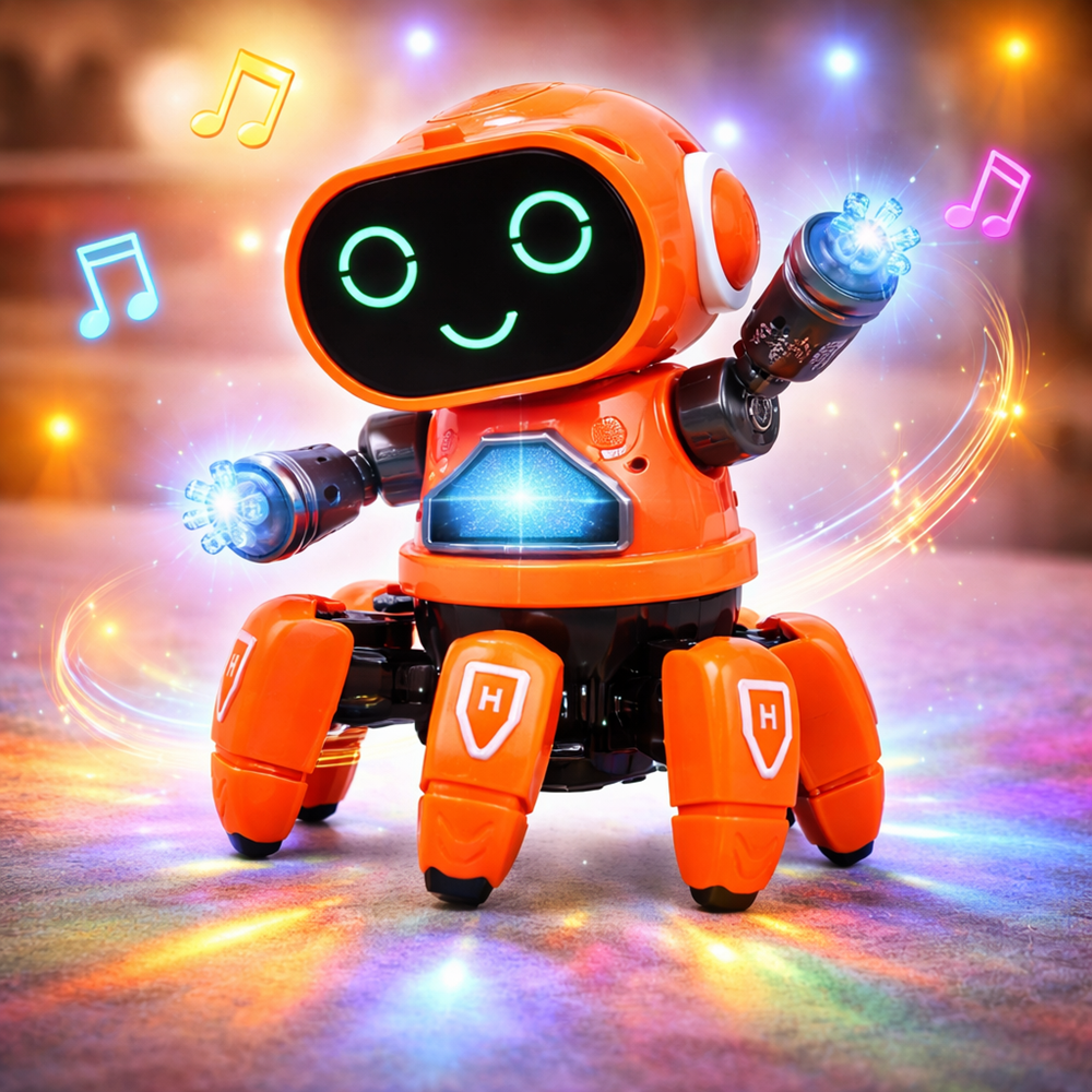 RoboZümi interaktív világító robot – LED-es mozgó játék robot gyerekeknek, fényeffektusokkal (BBJ) 3