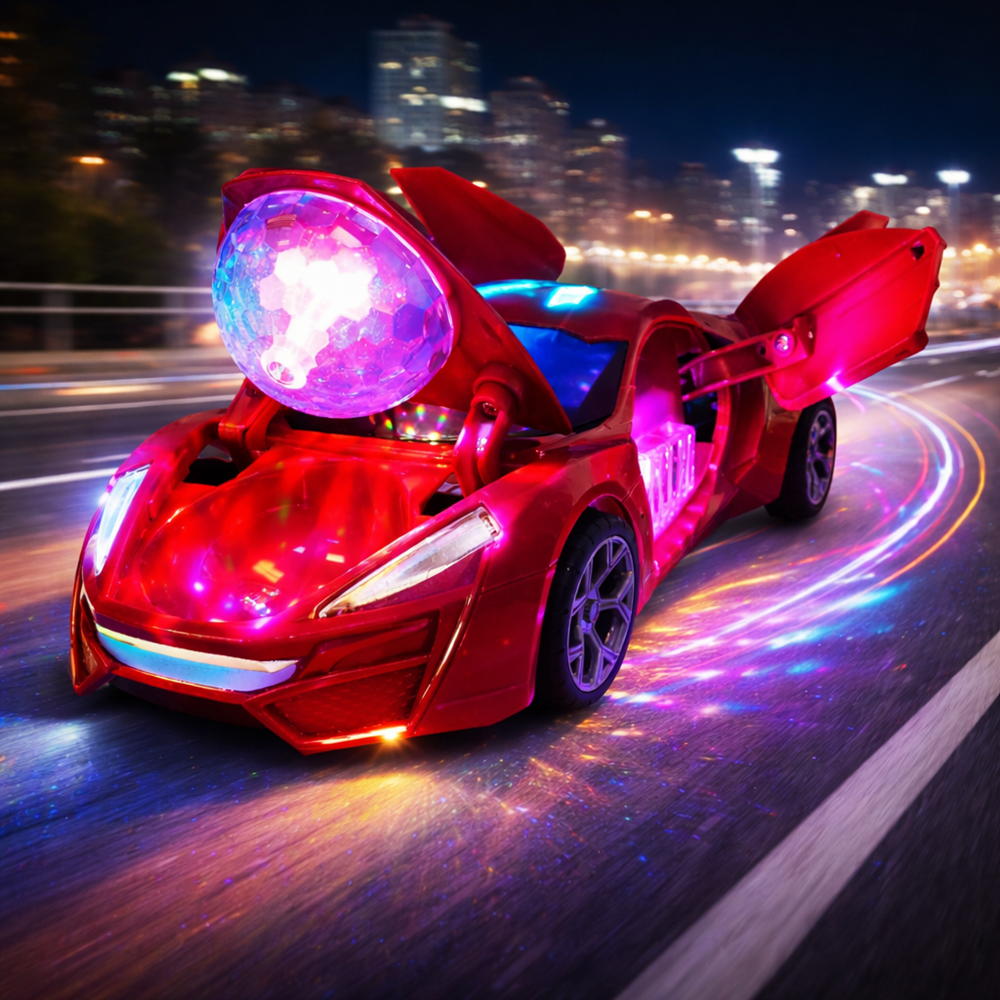 SDR 360° forgó versenyautó – LED-es világító kaszkadőr autó gyerekeknek, fénnyel és hanggal (BBJ) 3