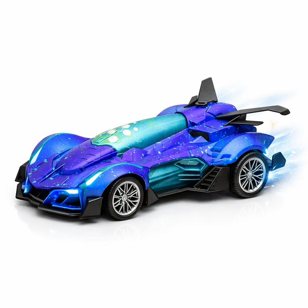 TurboFury RC távirányítós versenyautó gyerekeknek – futurisztikus játékautó LED világítással és vízpermet effektussal 1
