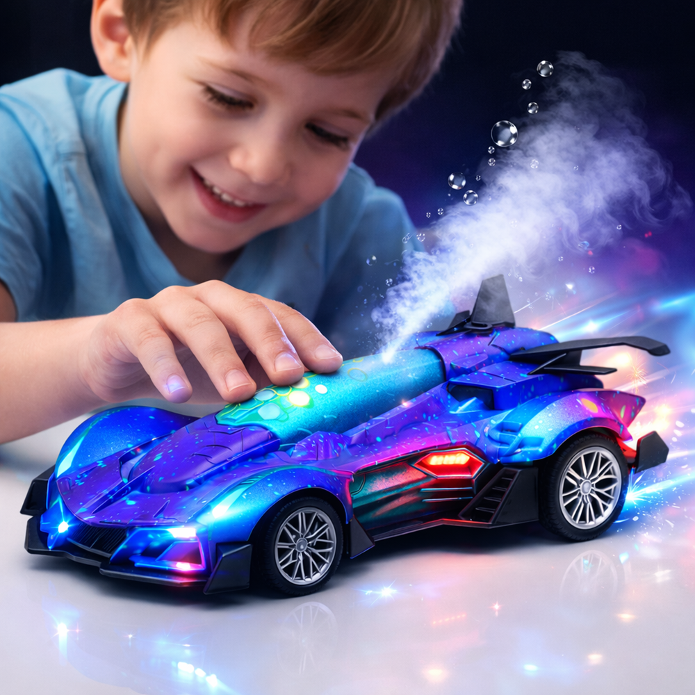 TurboFury RC távirányítós versenyautó gyerekeknek – futurisztikus játékautó LED világítással és vízpermet effektussal 2