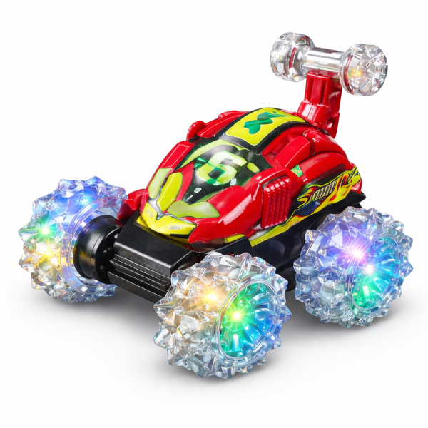 TurboTwist 360 RC kaszkadőr autó – LED világító kerekek, 360° pörgő stunt távirányítós játék autó gyerekeknek (BBJ) 1