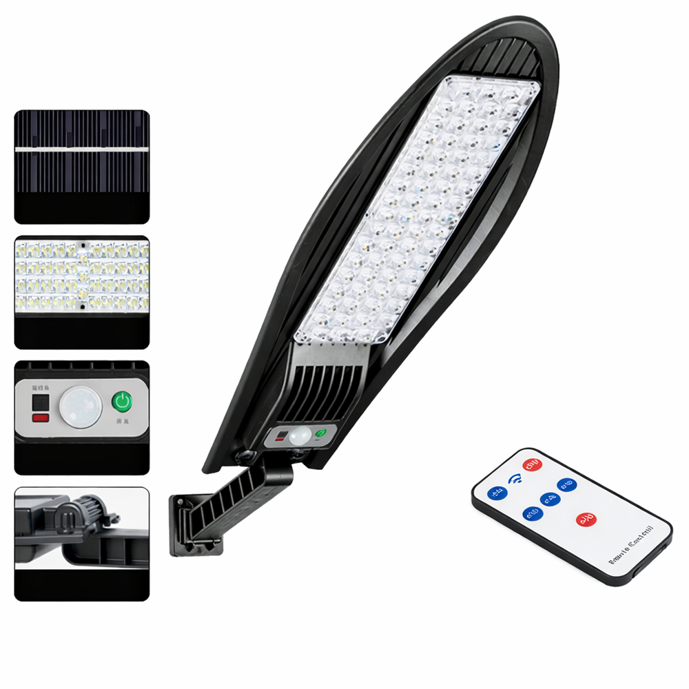 Voltaris W779A napelemes LED utcai lámpa – kültéri mozgásérzékelős, vízálló, távirányítós biztonsági reflektor 4