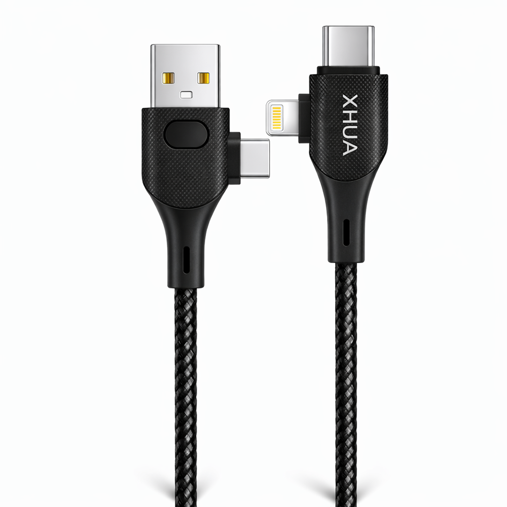 XHUA X162 4 az 1-ben gyorstöltő adatkábel – USB töltőkábel Lightning, Type-C és Micro USB csatlakozókkal 1