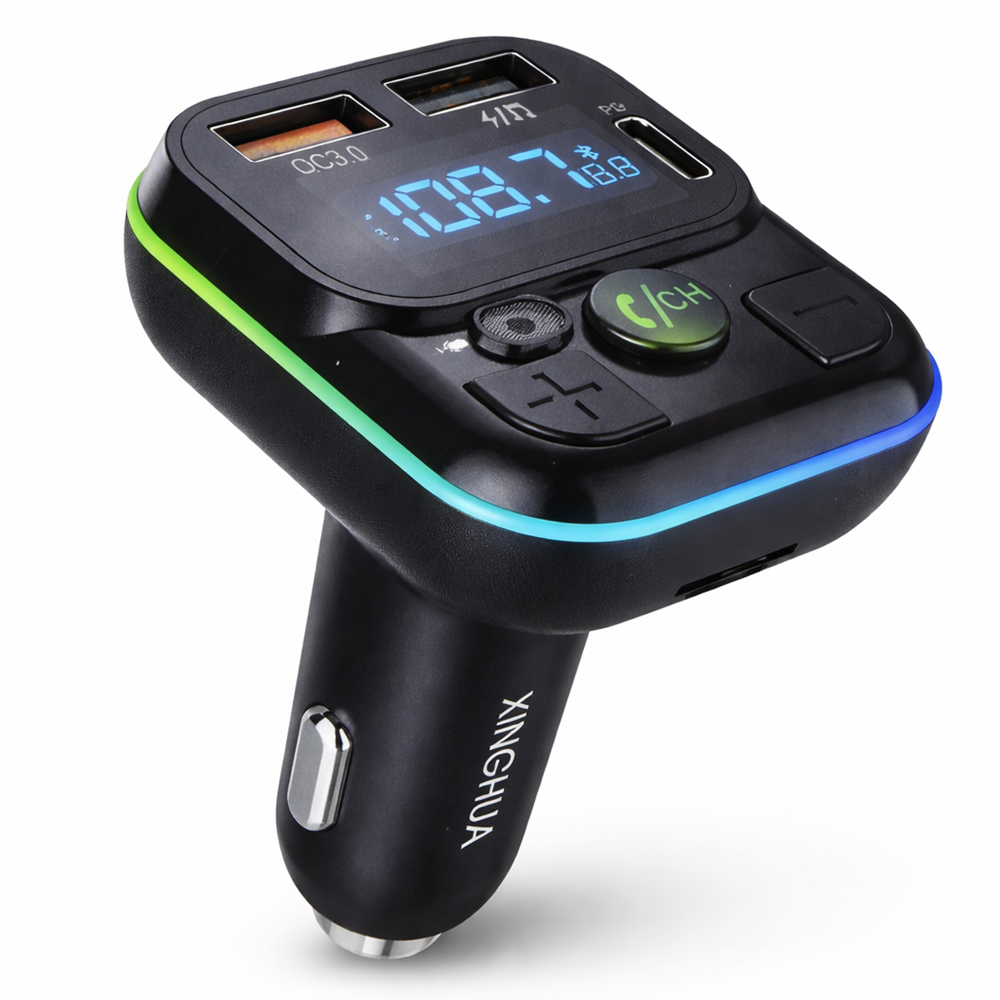 XINGHUA C32 Bluetooth FM Transzmitter Autóba – MP3 Lejátszó, USB Töltő, Kihangosító, LED Kijelző (BBV) 1