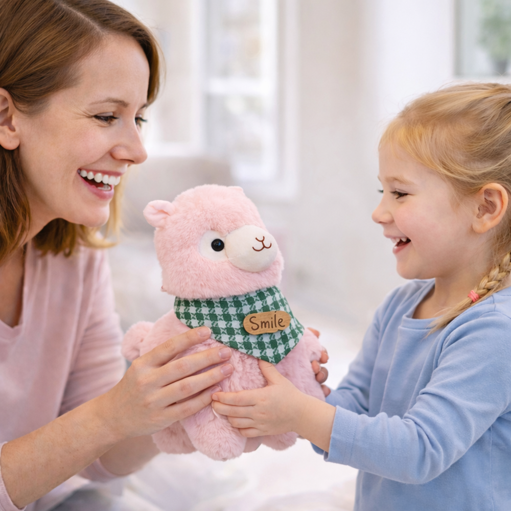 Alpacasso rózsaszín plüss alpaka – puha, ölelhető alpaka játék gyerekeknek és ajándéknak (BBJ) 2