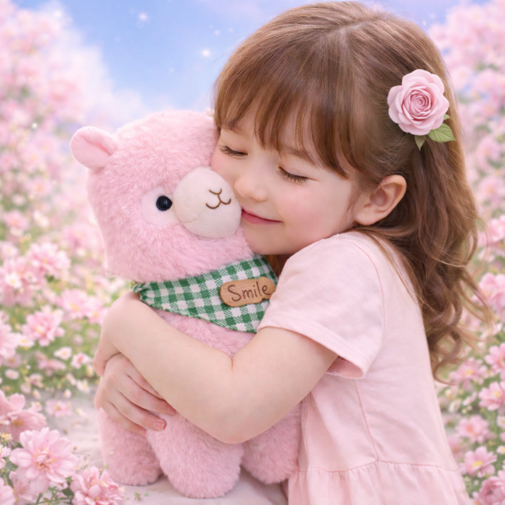 Alpacasso rózsaszín plüss alpaka – puha, ölelhető alpaka játék gyerekeknek és ajándéknak (BBJ) 5