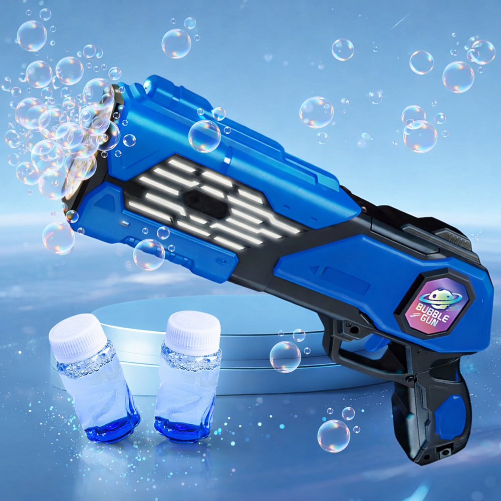 Aquablast automata buborékfújó gép gyerekeknek LED világítással és buborékfolyadékkal, kék (BBJ) 5