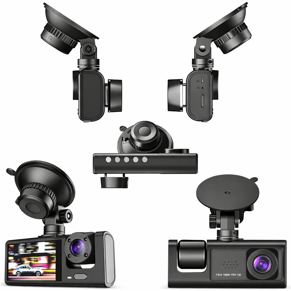 DriveGuard 3 kamerás autós menetrögzítő kamera – hurokrögzítéssel és éjjellátó móddal (BBD) 6