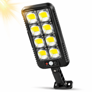 EcoLight JX-200 napelemes fali lámpa – COB LED, mozgásérzékelő, vízálló kültéri kivitel (BBD) - Image 1