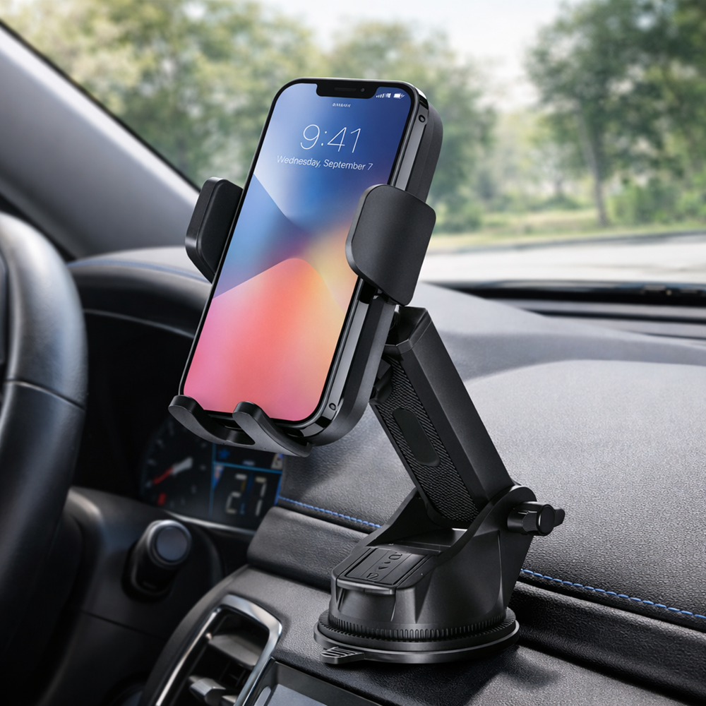 Ezra autós telefontartó tapadókorongos műszerfalra – univerzális, állítható mobil tartó HL146 (BBD) 2