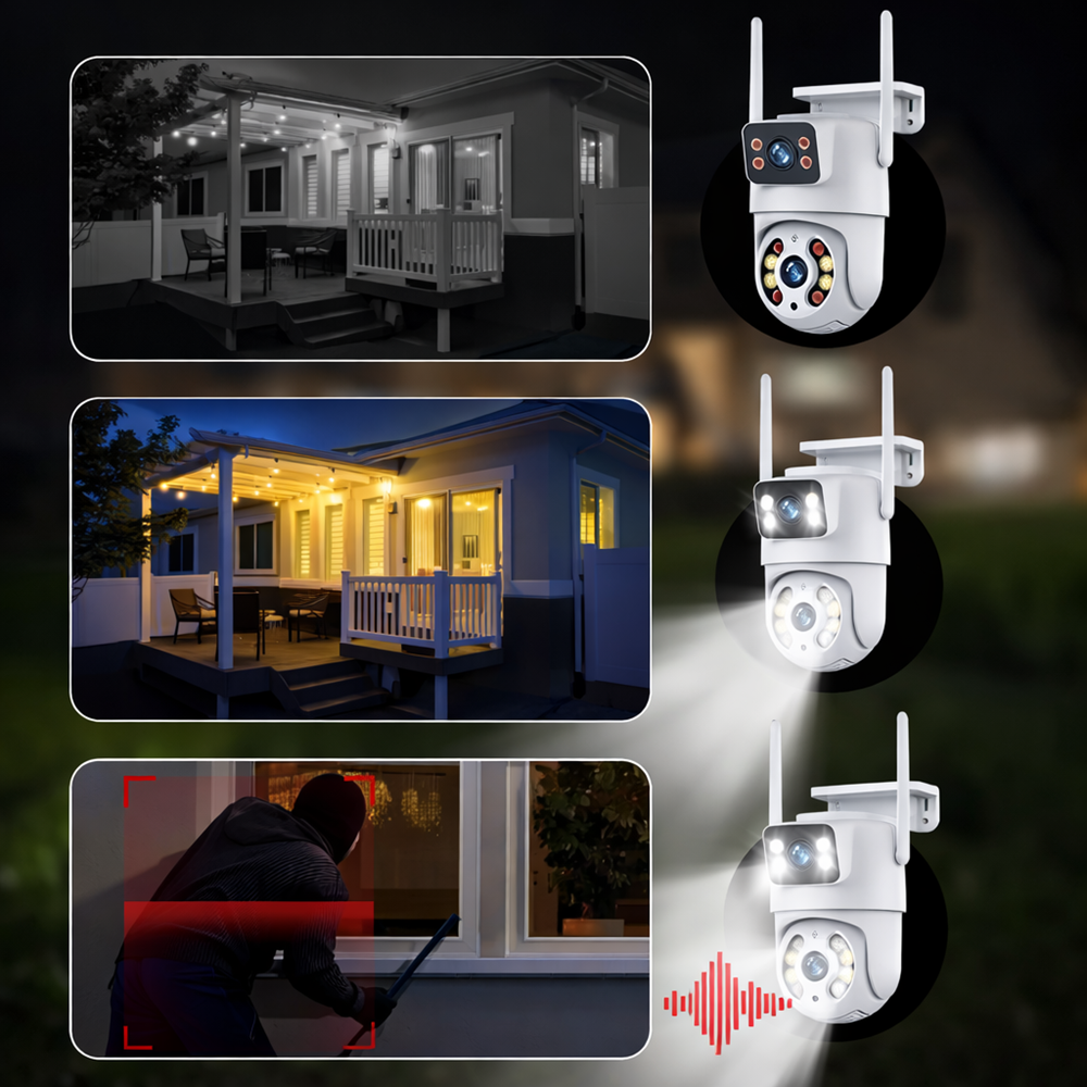 Immax NEO okos kültéri biztonsági kamera – dupla szenzoros WiFi PTZ kamera 355° forgatás, 2×2MP ONVIF támogatással (BBD) 4