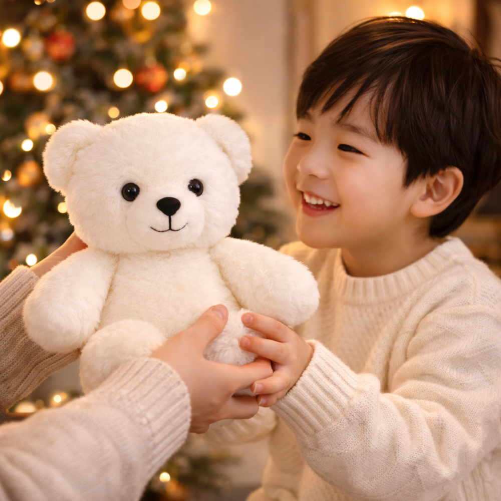 PiheMackó fehér plüss maci – puha, ölelhető teddy mackó gyerekeknek és ajándéknak (BBJ) 3