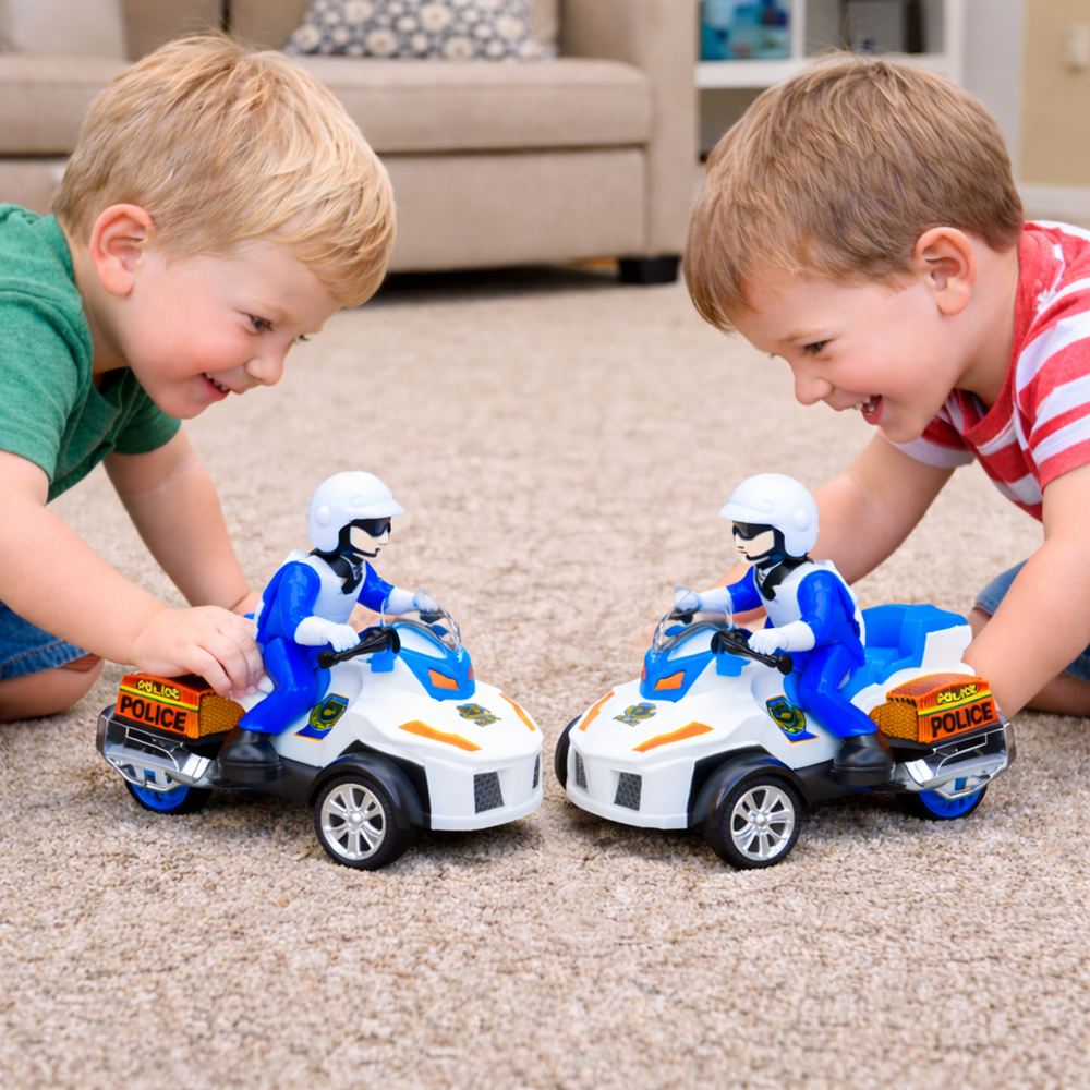PoliceRider akkumulátoros rendőr motor játék hanggal és fénnyel rendőr figurával gyerekeknek (BBJ) 4