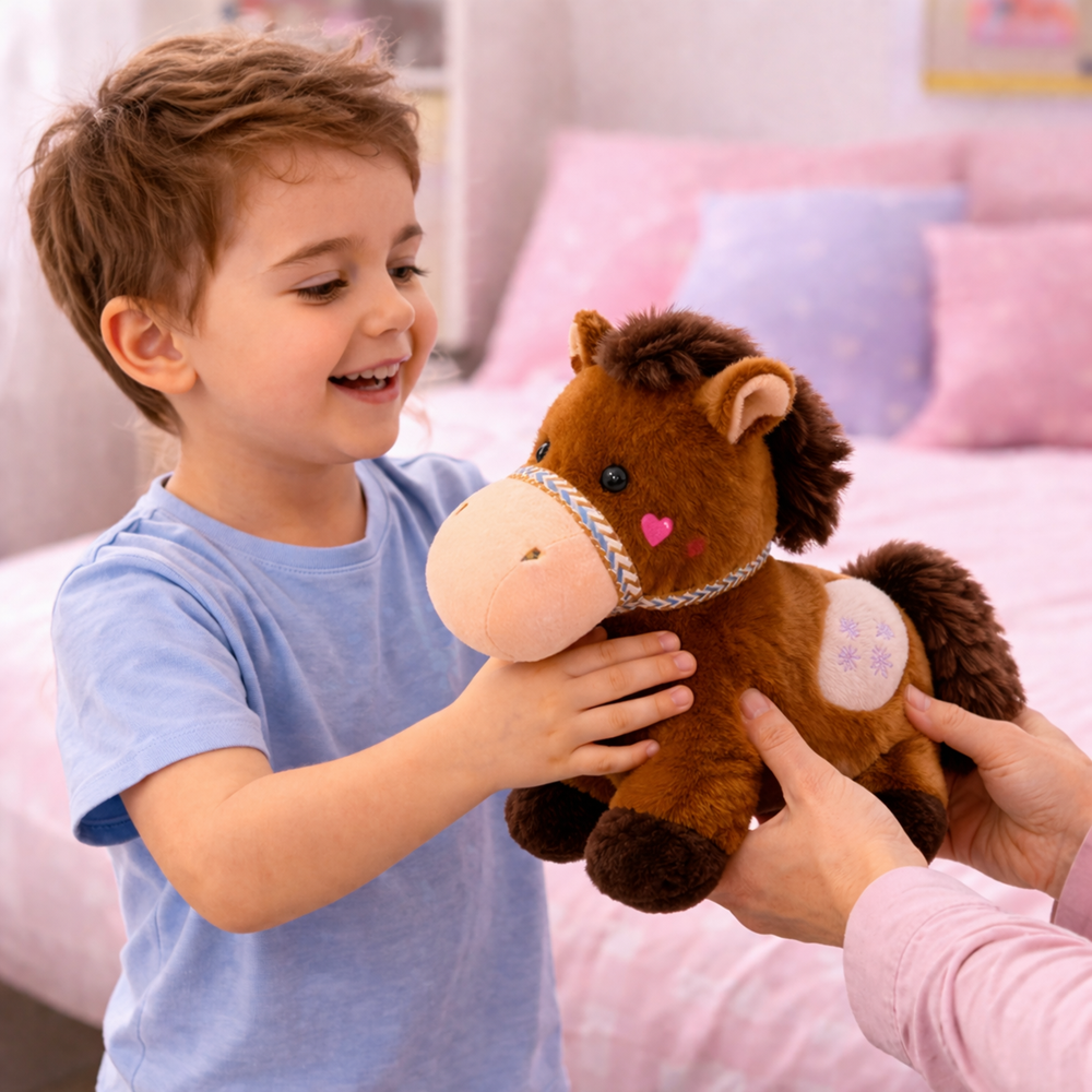 PufiPóni barna plüss ló 20 cm – puha, ölelhető lovacska plüss játék gyerekeknek és ajándéknak (BBJ) 6