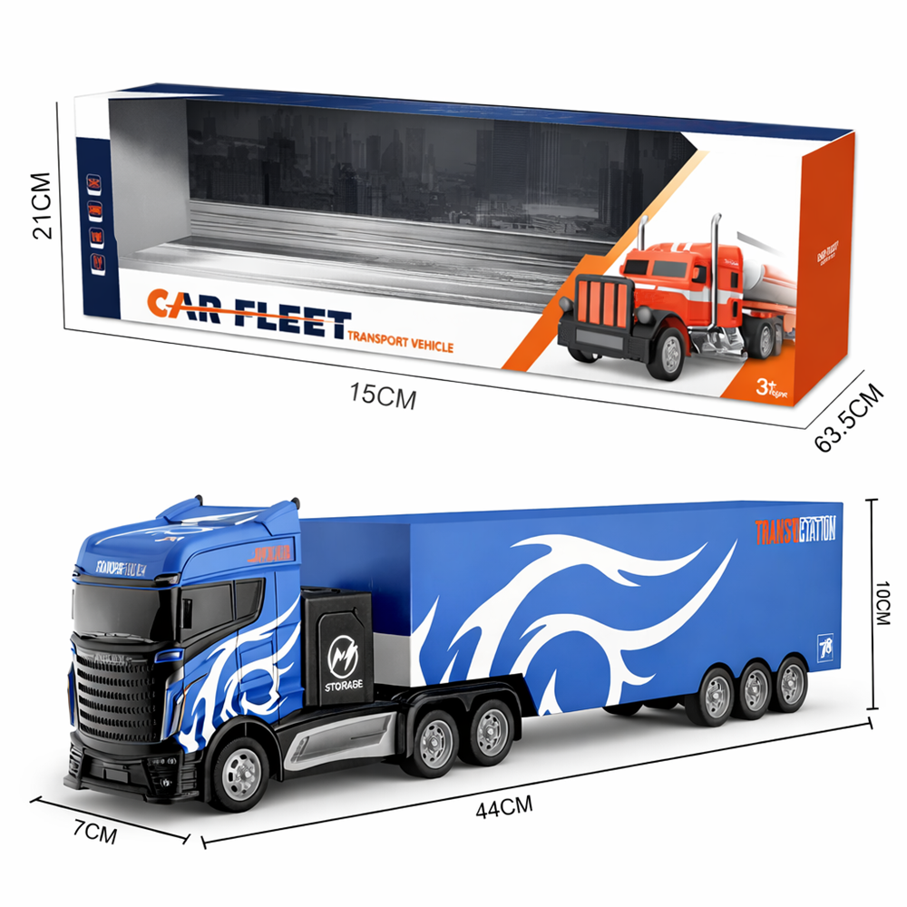 Távirányítós kék kamion pótkocsival 116 – amerikai stílusú RC teherautó gyerekeknek (BBJ) 6