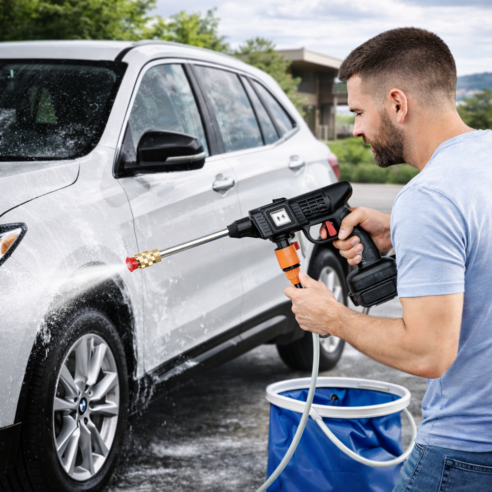 XHUA 48V akkus magasnyomású mosópisztoly – vezeték nélküli autómosó vízpisztoly akkumulátorral (BBD) 2