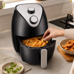 Air Fryer 2L 1000W – olaj nélküli meleglevegős fritőz analóg vezérléssel (FXI) - Image 2
