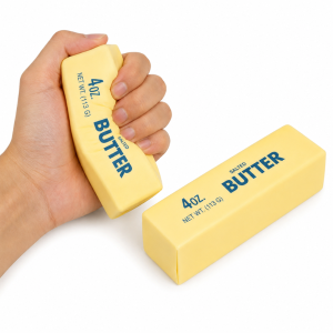 Butter squishy stresszoldó játék – puha nyomkodható hab fidget játék sárga kivitelben (BBE) (FX) - Image 1