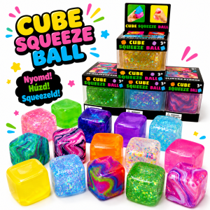Cube Squeeze Ball squishy stresszlabda – nyomkodható érzékszervi fidget játék (BBE) - Image 1